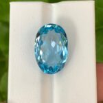 16.5 CT’s Loupe Clean Swiss Blue Oval Cut Topaz