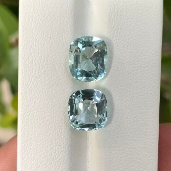 Pair Loupe Clean Natural Cushion Cut Aquamarine, Aquamarine, Cut Aquamarine, Aquamarine Gemstone, Cushion Cut Aquamarine, Blue Aquamarine