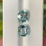 Pair Loupe Clean Natural Cushion Cut Aquamarine