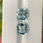 Pair Loupe Clean Natural Cushion Cut Aquamarine