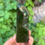 395g Top Quality Lustrous Green Nephrite Jade Free Form