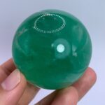 319g Top Quality Emerald Green Fluorite Sphere