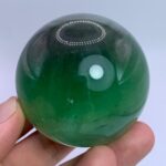 355g Top Quality Emerald Green Fluorite Sphere