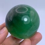 355g Top Quality Emerald Green Fluorite Sphere
