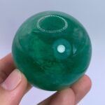 334g Top Quality Emerald Green Fluorite Sphere
