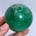 410g Top Quality Emerald Green Fluorite Sphere
