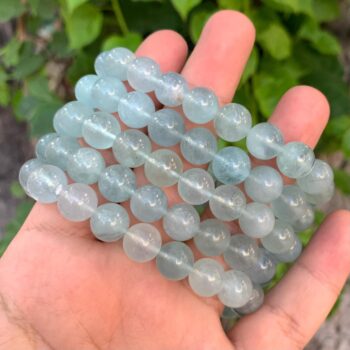Gorgeous Blue Transparent Aquamarine Beads Bracelet