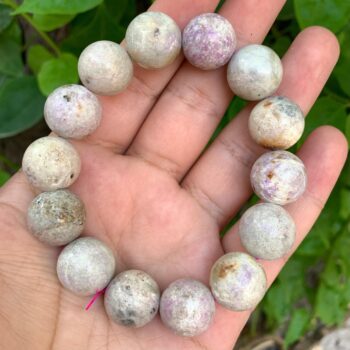 89g UV-Reactive Fluorescent Pink Beads Bracelet, Hackmanite Bracelet, Hackmanite, Fluorescent Hackmanite Bracelet, Fluorescent Bracelet