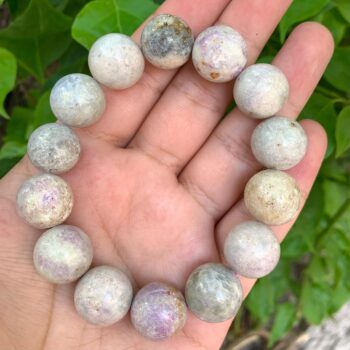 UV-Reactive Fluorescent Pink Beads Bracelet, Hackmanite Bracelet, Hackmanite, Fluorescent Hackmanite Bracelet, Fluorescent Bracelet, 94g