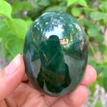 122g Top Quality Green Nephrite Jade Palm Stone