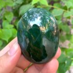 122g Top Quality Green Nephrite Jade Palm Stone