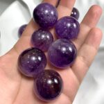 Gorgeous Top Quality Transparent Purple Amethyst Spheres