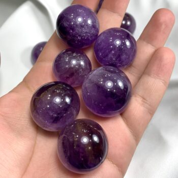 Gorgeous Top Quality Transparent Purple Amethyst Spheres