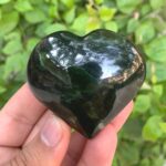95g Beautiful Quality Green Nephrite Jade Heart Stone