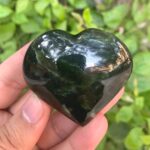 95g Beautiful Quality Green Nephrite Jade Heart Stone