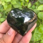 95g Beautiful Quality Green Nephrite Jade Heart Stone
