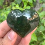 83g Beautiful Quality Green Nephrite Jade Heart Stone