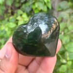 83g Beautiful Quality Green Nephrite Jade Heart Stone