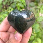 87g Beautiful Quality Green Nephrite Jade Heart Stone