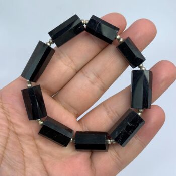 Lustrous Black Tourmaline Beads Bracelet