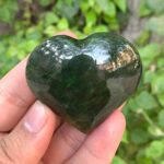 83g Beautiful Quality Green Nephrite Jade Heart Stone