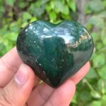 87g Beautiful Quality Green Nephrite Jade Heart Stone