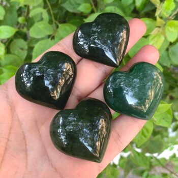 4 Pcs Top Quality Green Nephrite Jade Heart Stones, Nephrite Jade Hearts, Nephrite, Nephrite Jade Stone, Jade Hearts, Nephrite Hearts, Jade