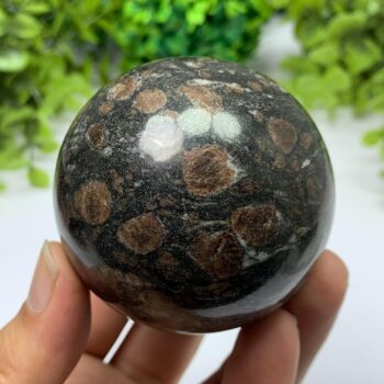418g Beautiful Astrophyllite Garnet Sphere, Astrophyllite Garnet Ball, Astrophyllite Crystal Sphere, Astrophyllite Garnet, Garnet Sphere