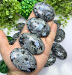 Beautiful Rainbow Larvikite Palm Stone