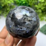 255g Beautiful Rainbow Grey Larvikite Sphere