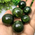 8 Pcs Best Quality Small Green Serpentine Spheres Lot
