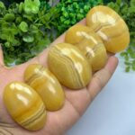 Beautiful Top Quality Orange Calcite Palm Stone, Orange Calcite Palmstone, Banded Orange Calcite, Orange Calcite, Polished Calcite, Calcite