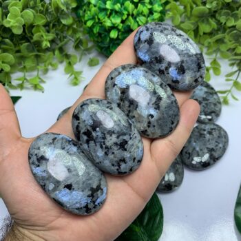Beautiful Rainbow Larvikite Palm Stone, Larvikite Palmstone, Larvikite Stone, Larvikite Crystal Palm Stones, Polished Larvikite Palm Stone