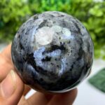 255g Beautiful Rainbow Grey Larvikite Sphere