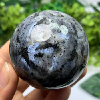 255g Beautiful Rainbow Grey Larvikite Sphere, Larvikite Sphere, Larvikite Ball, Larvikite Stone Sphere, Blue Larvikite, Larvikite, Sphere