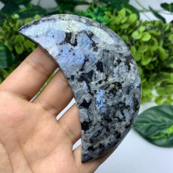 168g Beautiful Rainbow Larvikite Moon, Larvikite Stone Moon, Larvikite Stone, Larvikite Crystal Moon, Polished Larvikite Moon, Larvikite