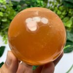 560g Best Quality Red Honey Calcite Sphere