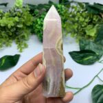 250g Beautiful Pink Aragonite Calcite Tower