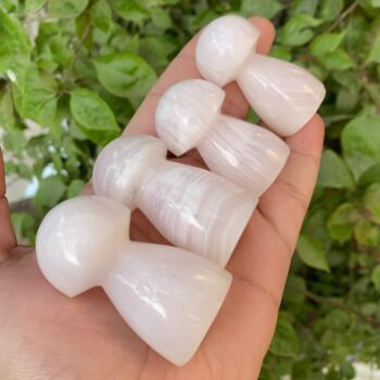Beautiful UV-Reactive Pink Mangano Calcite Mushroom, Pink Calcite Mushroom, Calcite Mushroom, Pink Calcite Mushrooms, Pink Calcite Mushrooms