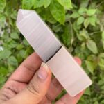205g Beautiful UV-Reactive Pink Mangano Calcite Tower