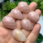 6 Pcs Beautiful Pink Onyx Cabochons
