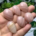 6 Pcs Beautiful Pink Onyx Cabochons