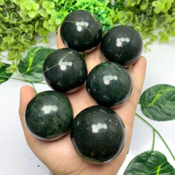 Beautiful Green Serpentine Sphere, Green Serpentine Spheres, Serpentine Spheres, Serpentine Green Spheres, Dark Green Serpentine Sphere
