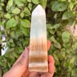 255g Beautiful Blue Caribbean Calcite Tower