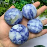 Best Quality Blue Afghanite Round Palm Stone