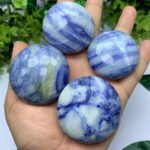Best Quality Blue Afghanite Round Palm Stone, Afghanite Stone, Blue Afghanite Palm Stone, Afghanite, Afghanite Crystal Palms, Blue Afghanite