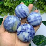 Best Quality Blue Afghanite Round Palm Stone