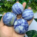 Best Quality Blue Afghanite Round Palm Stone
