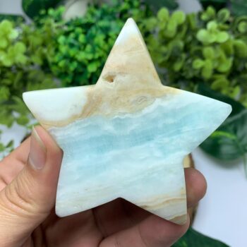 145g Beautiful Caribbean Calcite Star, Blue Caribbean Star, Polished Caribbean Calcite Star, Caribbean Calcite Star, Calcite Star, Calcite