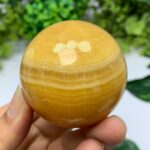 265g Beautiful Mango Calcite Sphere